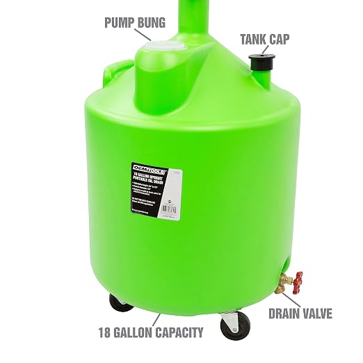 OEMTOOLS 87031 18 Gallon Oil Drain Container, Upright Adjustable Oil Drain Tank - Image 3