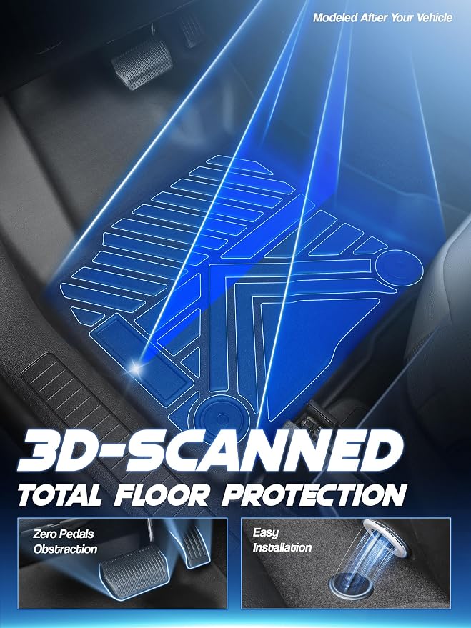 Car Floor Mats for Ford Escape 2020-2024 2025 Accessories, TPE All Weather - Image 3