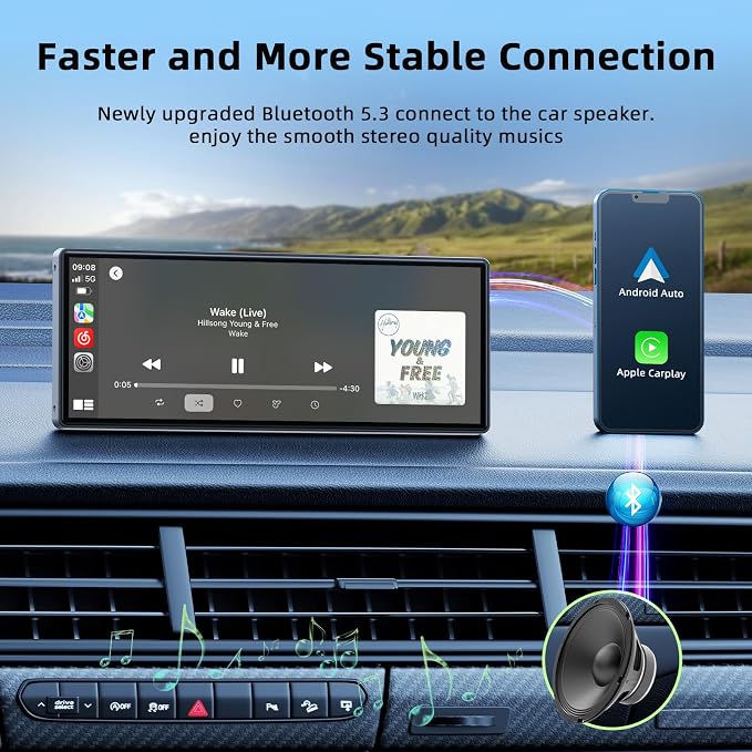 LAMTTO 9.26-inch Wireless CarPlay Screen - Image 4