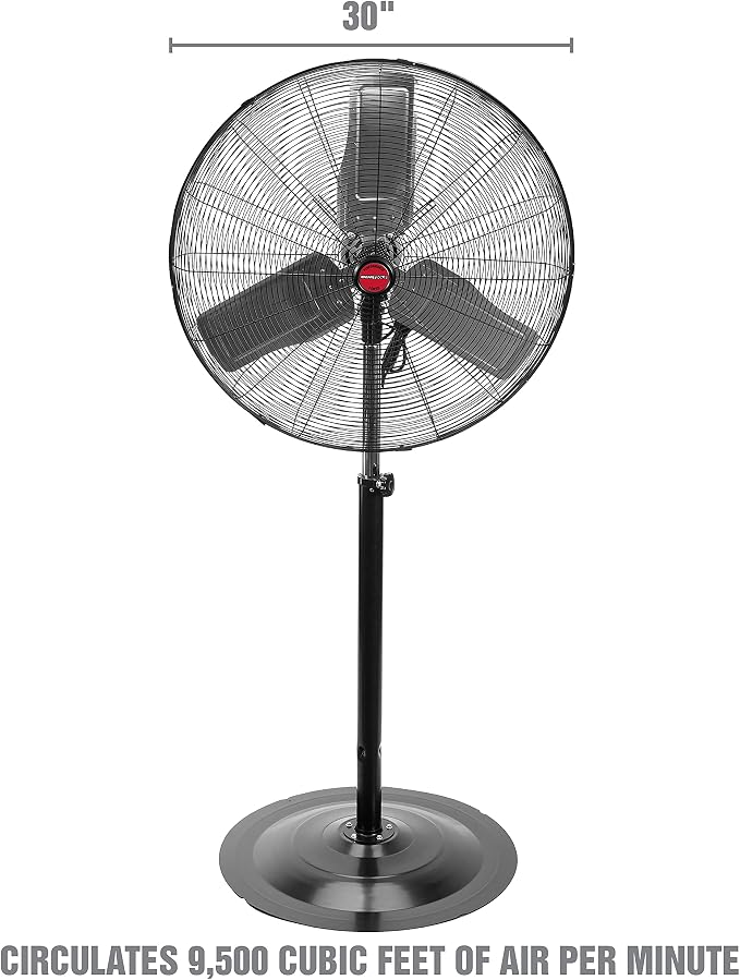OEMTOOLS OEM24885 30" Oscillating Pedestal Fan, Adjustable Height - Image 2