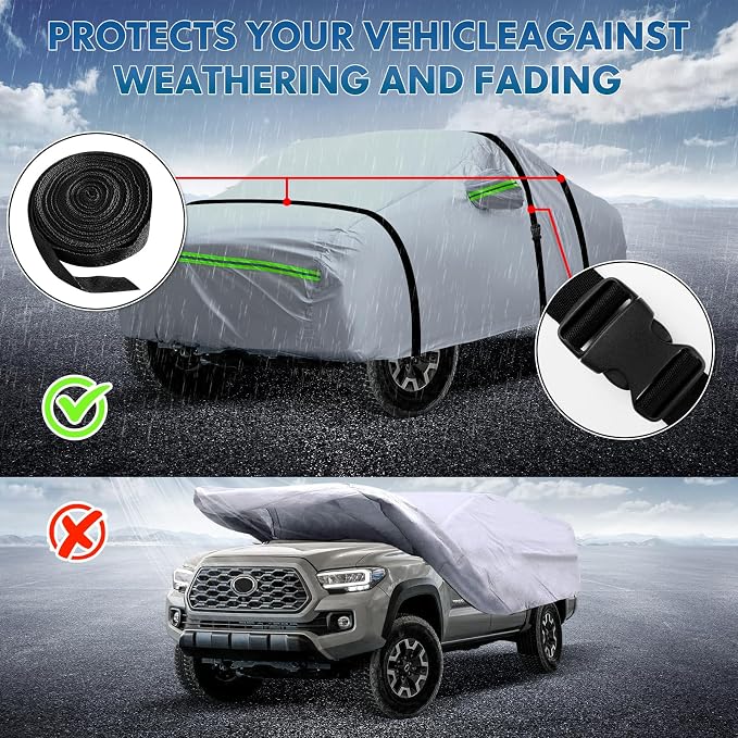 KEYOOG Sedan Car Cover, 6-Layer All-Weather Waterproof, Heavy Outdoor Car Cover - Image 5