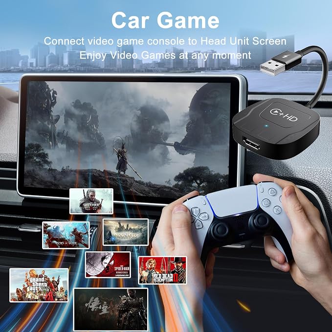 Wireless CarPlay Adapter with HDMI Input Port, 2-in-1 Car TV Mate CarPlay - Image 5