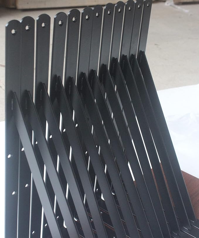 32 Pack L16 x H 10" Black Heavy Duty Shelf Brackets - Image 5