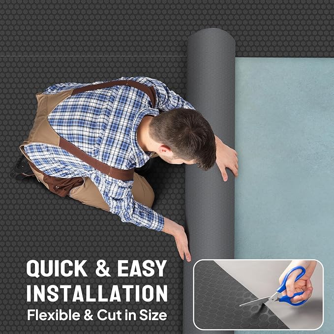 TUFFIOM 7.5 x 17 FT Garage Floor Mat, Thickened Coin Plate PVC Garage Mats - Image 4