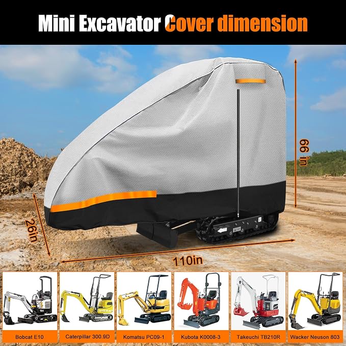 Car Cover Mini Excavator 2000lbs, Compatible - Image 2
