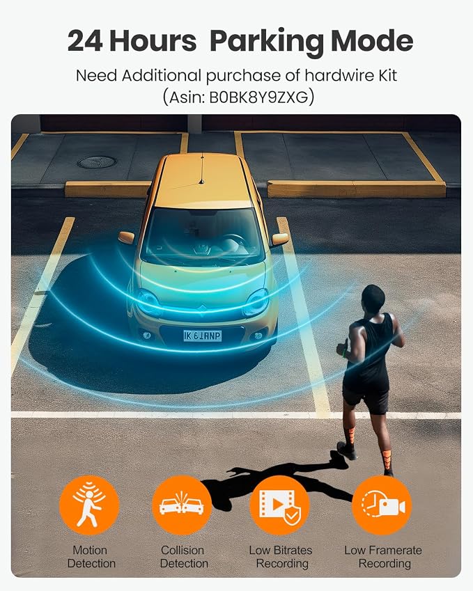 4K Dash Cam Front and Rear, Built-in WiFi GPS, 3.3"IPS Screen, HDR Night Vision - Image 6