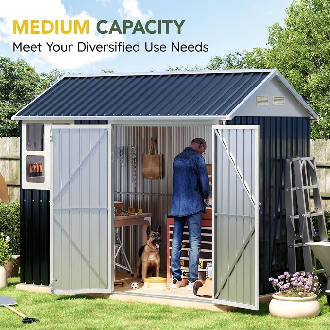 Breezz 6X8FT Outdoor Steel Storage Shed - Image 7