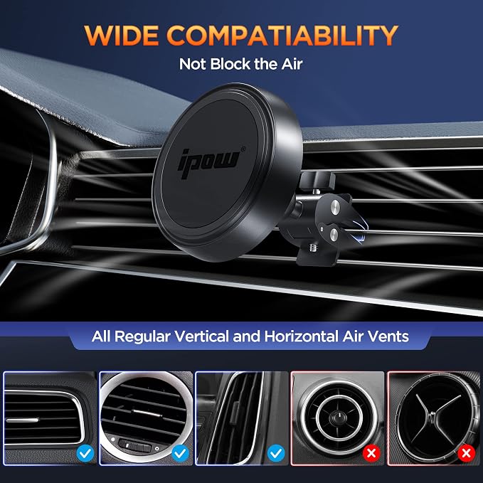 IPOW Magnetic Phone Holder for Car, Strongest Magnet Power Cell Phone Mount for - Image 3
