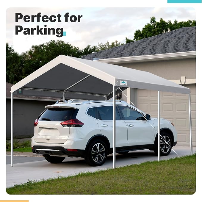 ADVANCE OUTDOOR Adjustable 10x15 ft Heavy Duty Carport Car Canopy Garage Boat - Image 6