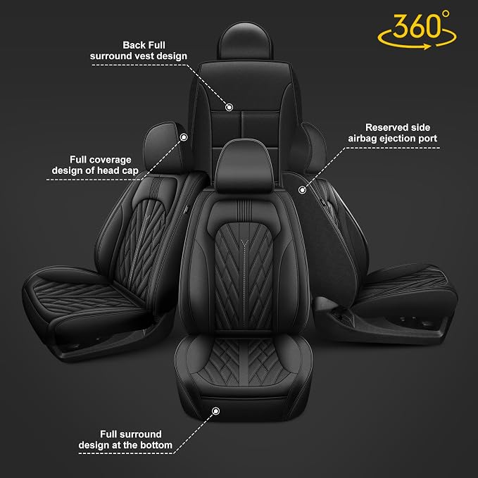 AOMSAZTO Ford Ranger Seat Covers: Full Set Custom Fit 2019 2020 2021 2022 2023 - Image 7