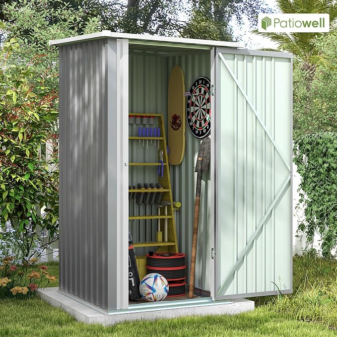 Patiowell 3 x 3 FT Outdoor Storage Shed, Small Garden Tool Storage Shed - Image 2