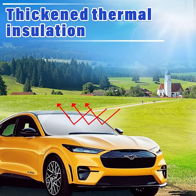 Sze Windshield Sunshade for 2021-2022 2023 2024 2025 Ford Mustang Mach-E - Image 5