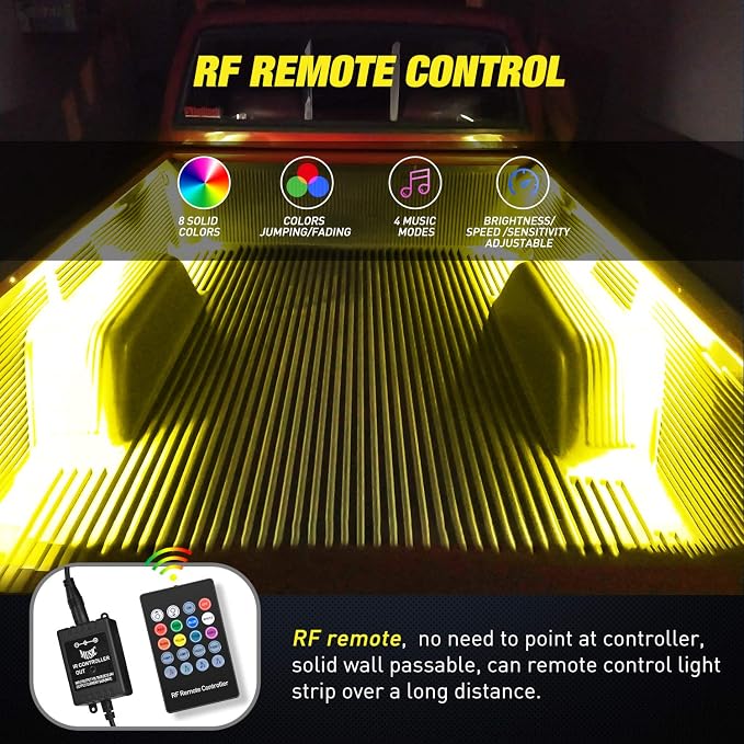 Nilight - TL-31 2PCS 60Inch RGB Truck Bed Light Strip Kit 180 LED RF Remote - Image 5