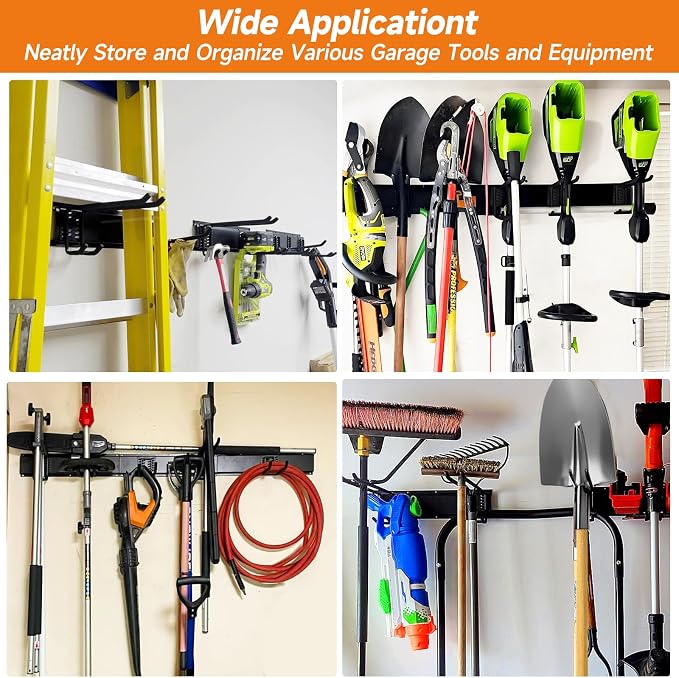 Garden Tool Organizer Wall Mount, Heavy Duty 48 Inches Garage Organization and - Image 9