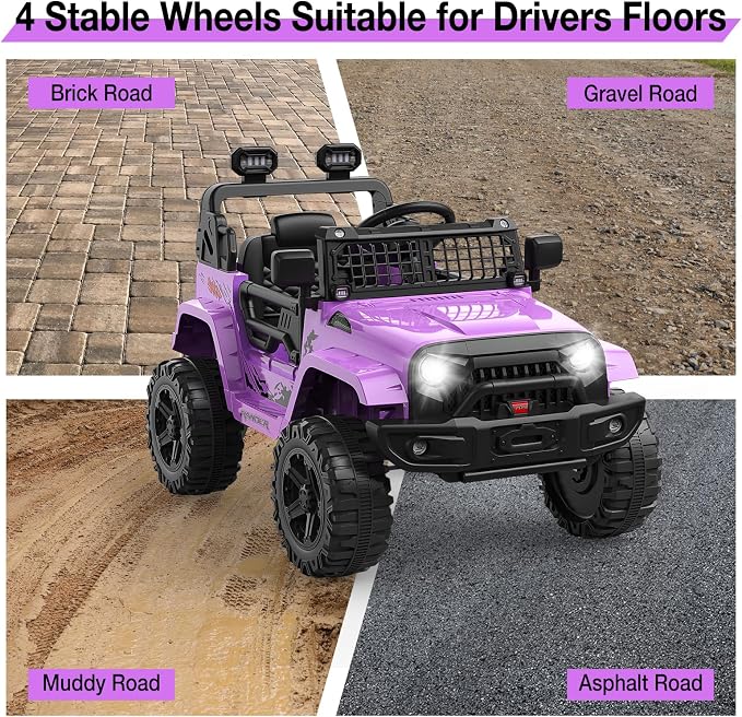12V Kids Electric Ride On Truck Car w/Parent Remote Control, Spring Suspension - Image 4