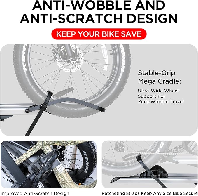 Hitch 2-Bike Rack Fellow, 200 lbs Capacity E-Bike Carrier - Image 4