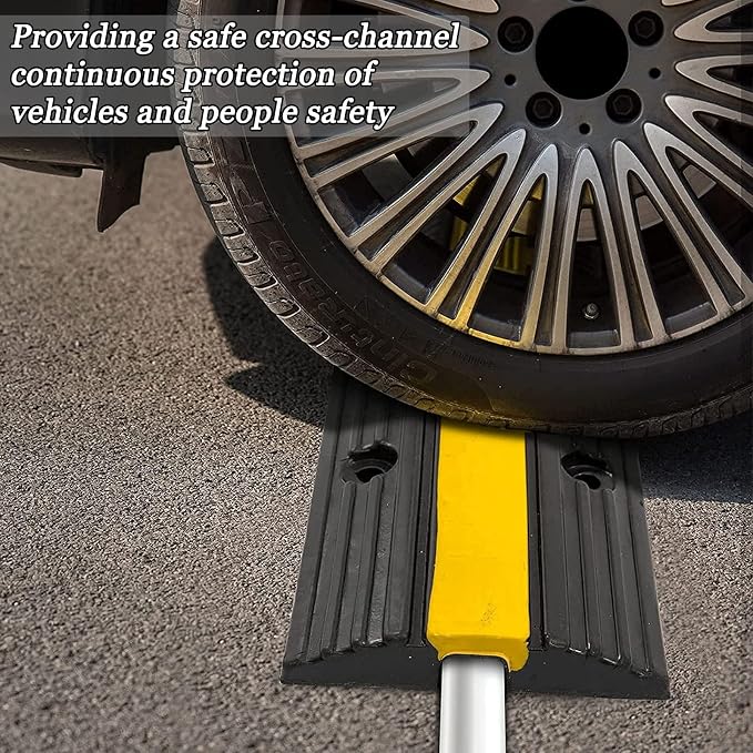 CXRCY Cable Protector Ramp 4 Pack of 1-Channel Rubber Hose Ramp, 22046Lbs - Image 3