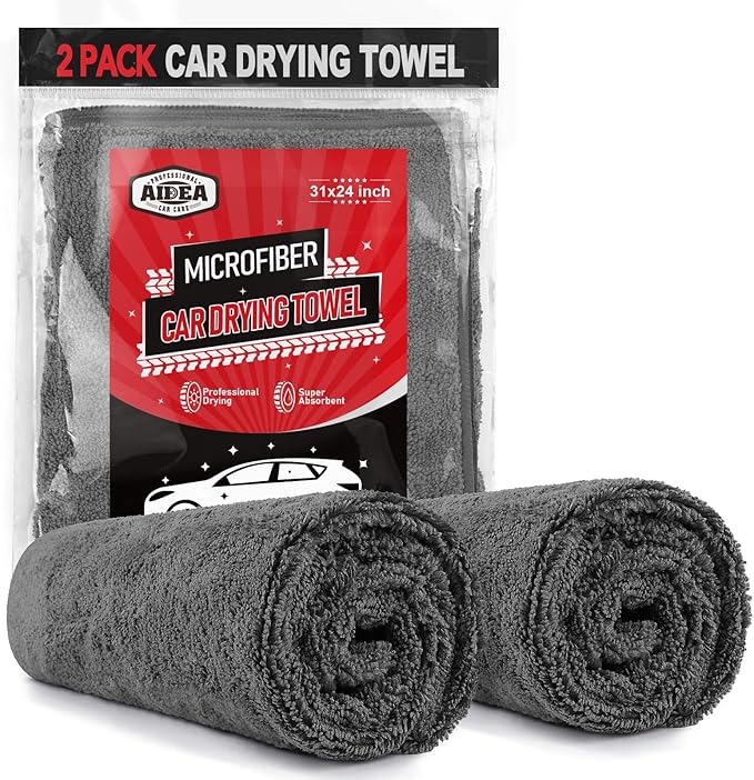 AIDEA Microfiber Towels for Cars-2PK, Large Professional Car Drying Towel by AIDEAHOME