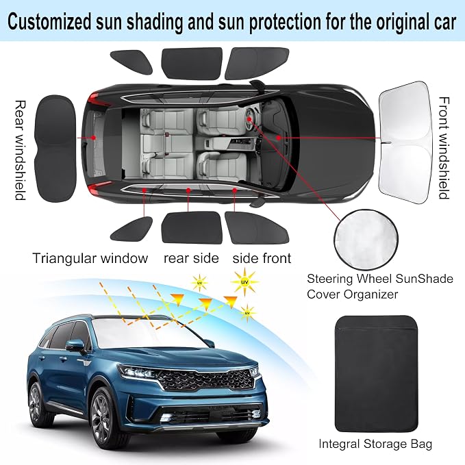 TINGLU Window Shades for Kia Sorento 2016 2017 2018 2019 2020 Accessories Car - Image 3
