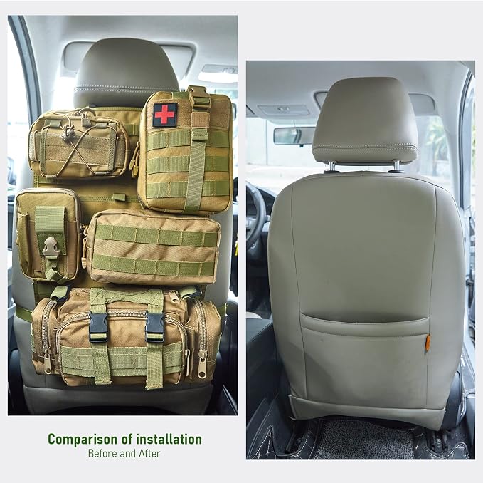 Universal Tactical Seat ​Back Organizer Vehicle Molle Panel Organizer Storage - Image 4