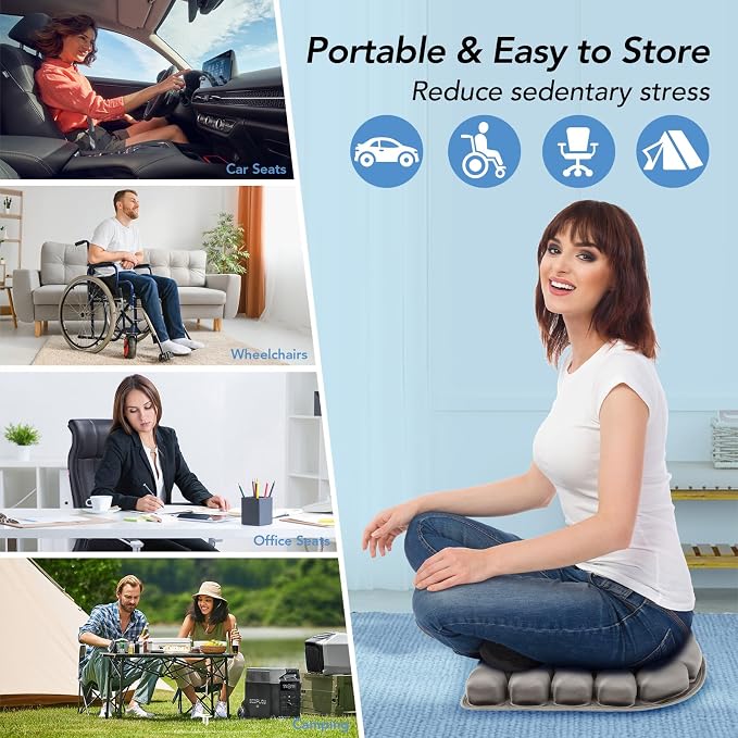 Travel Seat Cushion, 3D Air Inflatable Pressure Relief Cushion - Image 6