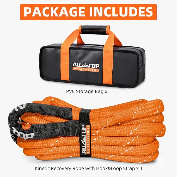 ALL-TOP Kinetic Recovery Rope 48000Lbs, 1in x 30ft, Heavy Duty 30+% Elasticity - Image 8