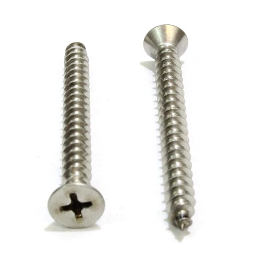 #8 X 1'' Stainless Flat Head Phillips Wood Screw, 18-8 Stainless Steel Screws - Image 3