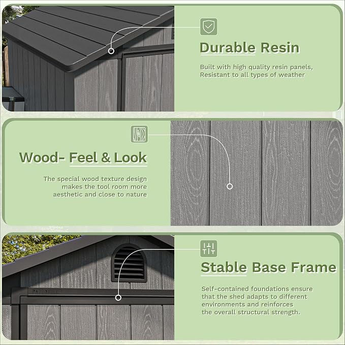 Patiowell 4' x 4' Plastic Outdoor Storage Shed - Image 5