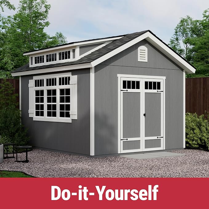 Handy Home Products Windemere 10x12 Do-it-Yourself Wooden Storage Shed - Image 2