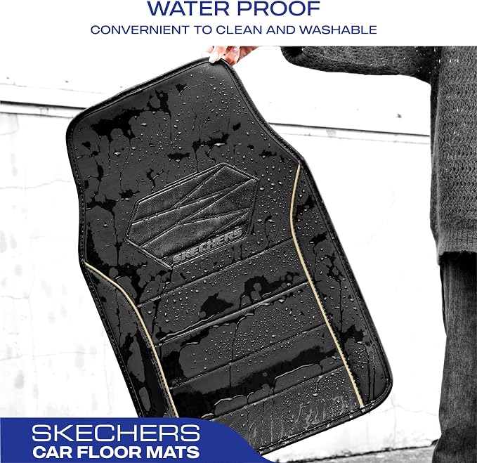 Skechers Memory Foam Car Mats, Leather Piping - Image 5