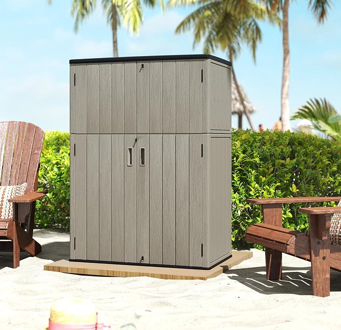 HOMSPARK Outdoor Storage Shed Weather Resistance, Patio Storage Cabinet - Image 2