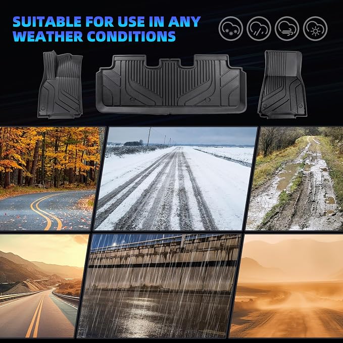 Tesla Model Y Floor Mats for Tesla Model Y 2020-2024, TPE All Weather Custom - Image 7