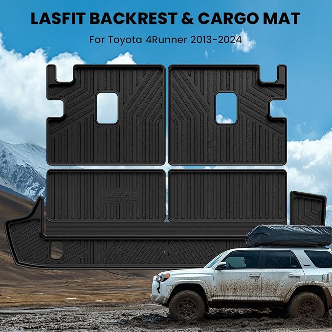 LASFIT Cargo & Backrest Mats for Toyota 4Runner 2013-2024, All Weather Custom - Image 2