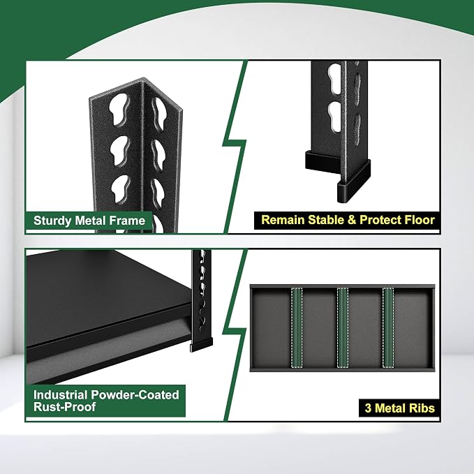 Garage Shelving Heavy Duty 880LBS Loads, 2-Tier Metal Shelving Units and Storage - Image 5