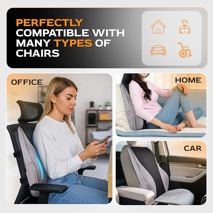 Extra Dense Lumbar Pillow with Double Adjustable Straps - Image 8