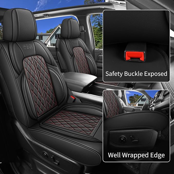 Car Seat Cover Custom Fit for Dodge Ram 1500 2500 3500 2002-2025 Faux Leather - Image 3