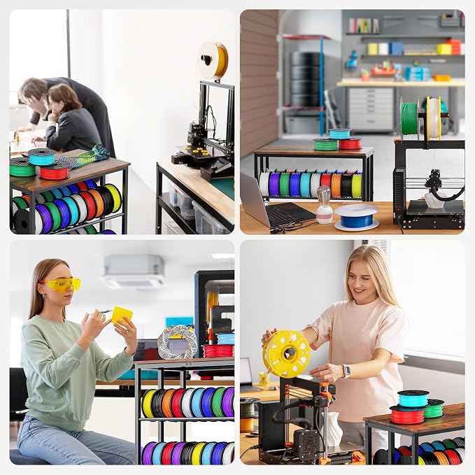 3D Printer Filament Cart, 2 Rows Filament Storage Rack Shelf - Image 7