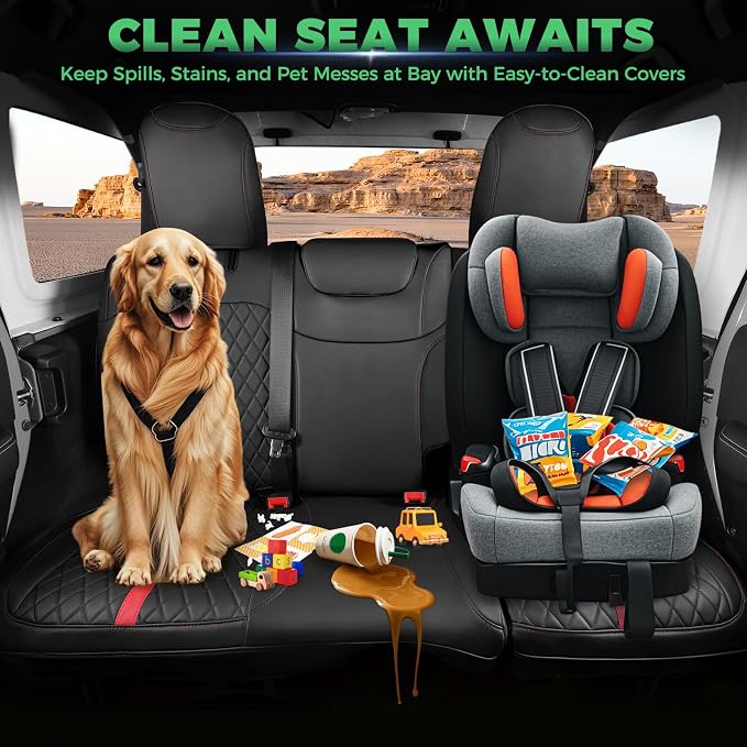 for Jeep Wrangler Seat Covers 4Door JL 2018 2019 2020 2021 2022 2023 2024 2025 - Image 7