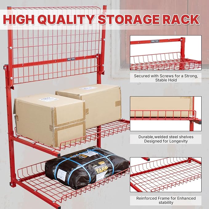 LAUCO Wall Mounted Storage Rack, 3-Level Metal Wall Shelving - Image 5