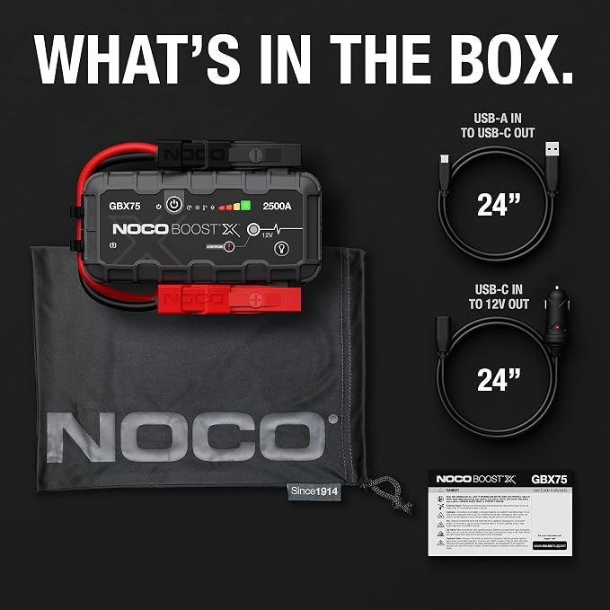 NOCO Boost X GBX75: 2500A UltraSafe Jump Starter – 12V Lithium Battery Booster - Image 7