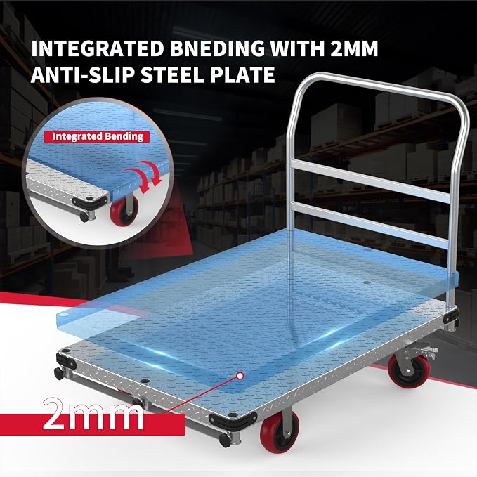 Extra Large Steel Panel Cart Dolly, 2IN1 Heavy Duty Drywall Lumber Truck - Image 2