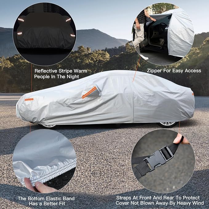 Kayme 6 Layers Car Cover Waterproof All Weather - Image 3
