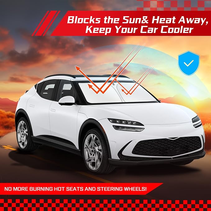 ARISMOTOR Windshield Sun Shade for Genesis GV60 2023-2025, Custom Fit Foldable - Image 7