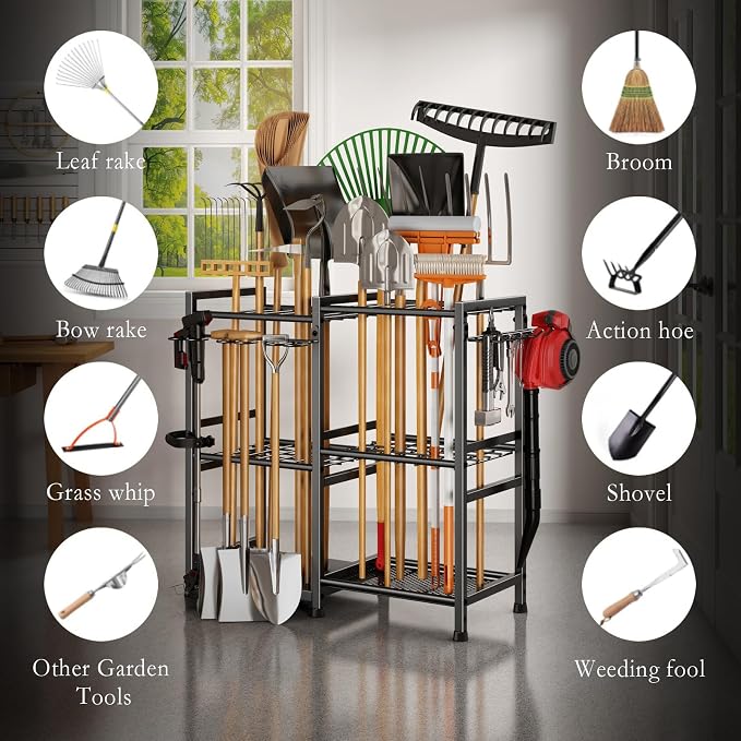Garden Tool Organizer Storage Metal Yard Tool Organizer Heavy Duty Garden Tool - Image 3