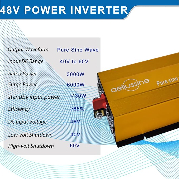 3000W Pure Sine Wave Inverter-48V DC to 110V AC Power Converter - Image 2