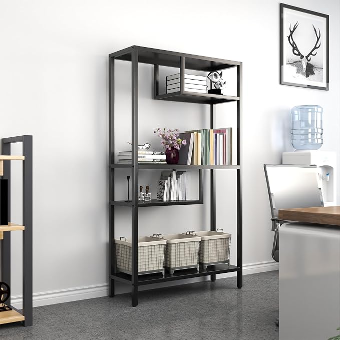 Metal Storage Shelving Unit, Decorative Geometric Bookcase, Modern Freestanding - Image 3