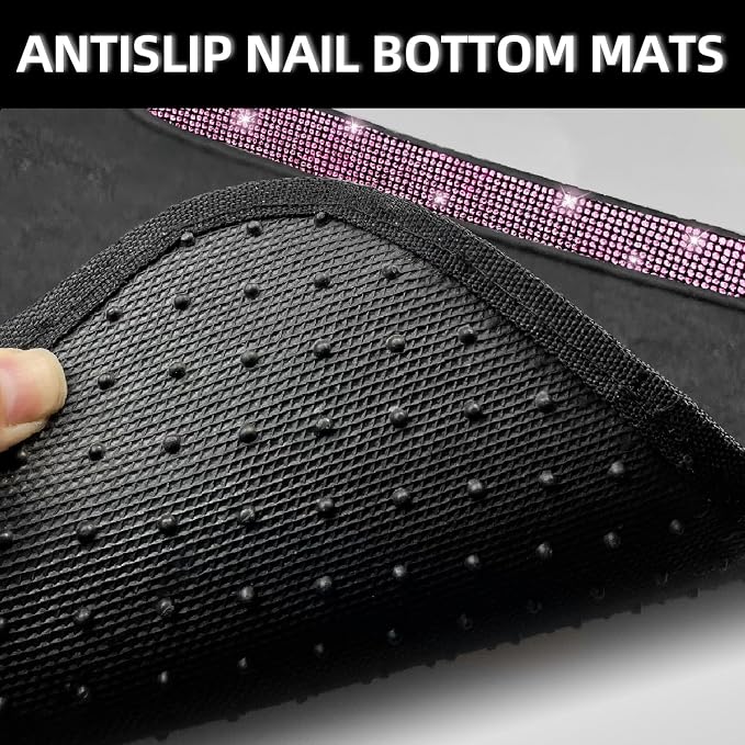 NBTEPEM Pink Bling Car Floor Mats Full Set, Universal Fit Most Cars - Image 5