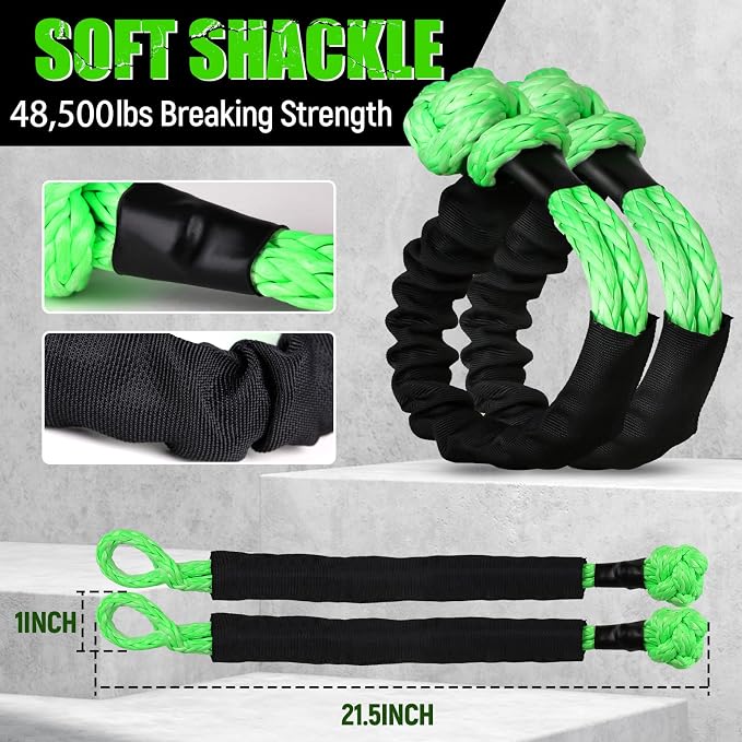 GODIAG 1"×30ft Kinetic Recovery Tow Rope Heavy Duty Energy Rope - Image 3