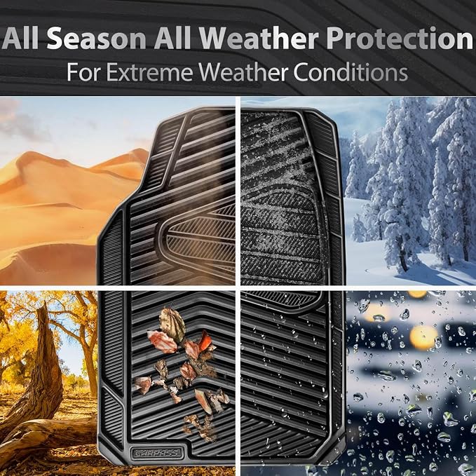 CAR PASS Rubber Car Mats, Car Floor Mats All Weather, Car Mat Full Set 3 Piece - Image 4