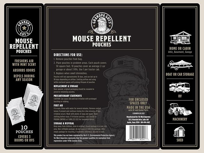 Grandpa Gus's Extra-Strength Mouse Repellent Pouches, Cinnamon/Peppermint Oils - Image 7